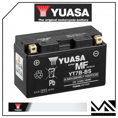 BATTERIA YUASA YT7B-BS (SIGILLATA CON ACIDO A CORREDO) 12V/6,5AH