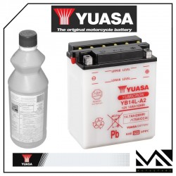 BATTERIA YUASA YB14L-A2 (CON ACIDO A CORREDO) 12V / 14AH