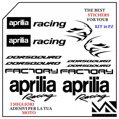 KIT ADESIVI stickers decal PER APRILIA DORSODURO 750 900 1200 MOTARD COLORE NERO