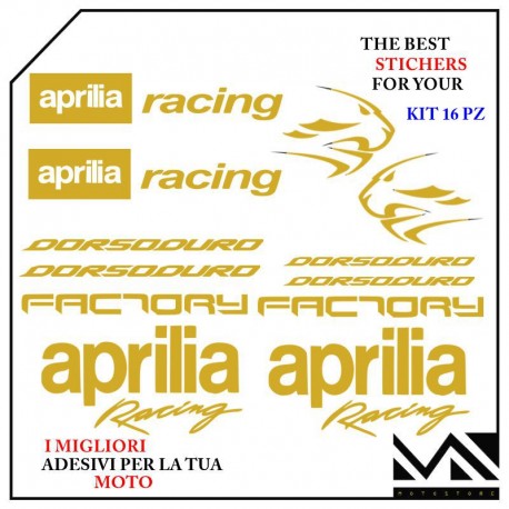 KIT ADESIVI stickers decal PER APRILIA DORSODURO 750 900 1200 MOTARD COLORE ORO