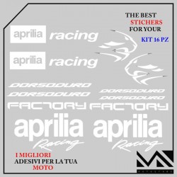 KIT ADESIVI stickers decal PER APRILIA DORSODURO 750 900 1200 MOTARD COLORE BIANCO