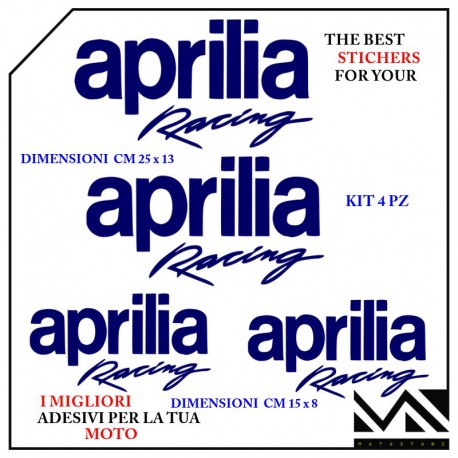 KIT ADESIVI stickers decal APRILIA RACING PER MOTO E SCOOTER COLORE BLU