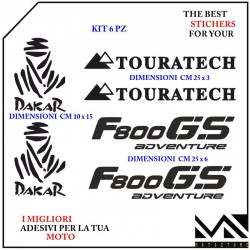 KIT ADESIVI Stickers Decal PER MOTO BMW F 800 GS ADVENTURE DAKAR COLORE NERO