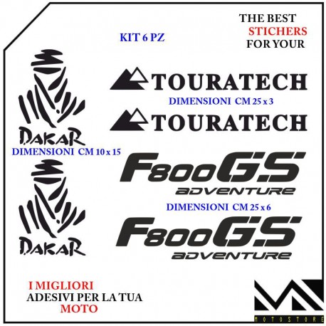 ADESIVI Stickers Decal PER MOTO BMW F 800 GS ADVENTURE DAKAR MOTORCYCLE TOURATECH