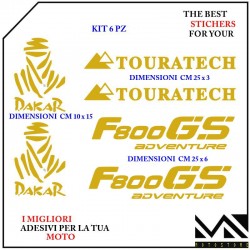 KIT ADESIVI Stickers Decal PER MOTO BMW F 800 GS ADVENTURE DAKAR COLORE ORO