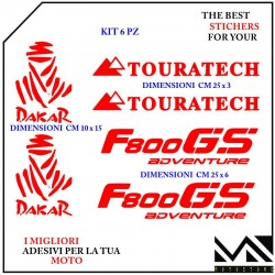 KIT ADESIVI Stickers Decal PER MOTO BMW F 800 GS ADVENTURE DAKAR COLORE ROSSO