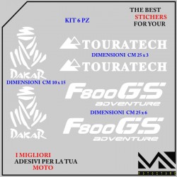 KIT ADESIVI Stickers Decal PER MOTO BMW F 800 GS ADVENTURE DAKAR COLORE BIANCO