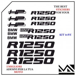 KIT ADESIVI Stickers DECAL MOTO BMW R1250 HP MOTORRAD SPORT COLORE NERO