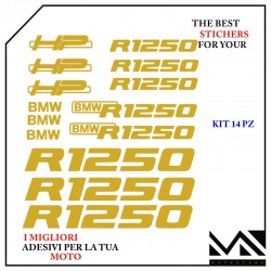 KIT ADESIVI Stickers DECAL MOTO BMW R1250 HP MOTORRAD SPORT COLORE ORO