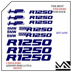 KIT ADESIVI Stickers DECAL MOTO BMW R1250 HP MOTORRAD SPORT COLORE BLU