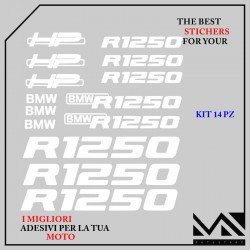 KIT ADESIVI Stickers DECAL MOTO BMW R1250 HP MOTORRAD SPORT COLORE BIANCO