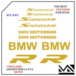 KIT ADESIVI Stickers DECAL MOTO BMW S 1000 R MOTORRAD SPORT COLORE ORO