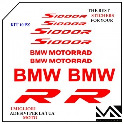 KIT ADESIVI Stickers DECAL MOTO BMW S 1000 R MOTORRAD SPORT COLORE ROSSO