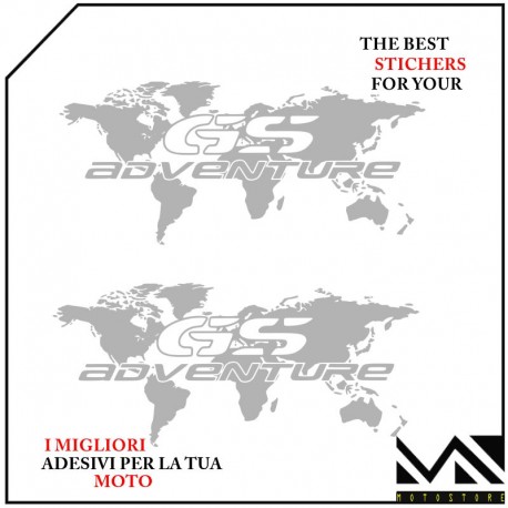 ADESIVI Stickers DECAL MONDO PER VALIGE LATERALI MOTO BMW R 1200 1250 GS ADVENTURE 