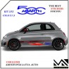 KIT 2 ADESIVI CON LOGO FIAT 500 E SCRITTA ABARTH CENTRALE PER FASCIONI LATERALI CENTIMETRI 25 X 7,5