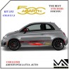 KIT 2 ADESIVI CON LOGO FIAT 500 E SCRITTA ABARTH CENTRALE PER FASCIONI LATERALI CENTIMETRI 25 X 7,5