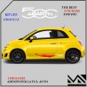 KIT 2 ADESIVI CON LOGO FIAT 500 E SCRITTA ABARTH CENTRALE PER FASCIONI LATERALI CENTIMETRI 25 X 7,5