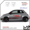 KIT 2 ADESIVI CON LOGO SCORPIONE SCRITTA ABARTH PER FIAT 500 595 695 PUNTO MOD 3 CENTIMETRI 30 X 27