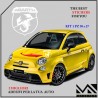 KIT 1 ADESIVO CON LOGO SCORPIONE SCRITTA ABARTH PER FIAT 500 595 695 PUNTO MOD 3 CENTIMETRI 30 X 27