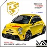 KIT 1 ADESIVO CON LOGO SCORPIONE SCRITTA ABARTH PER FIAT 500 595 695 PUNTO CENTIMETRI 30 X 27