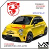 KIT 1 ADESIVO CON LOGO SCORPIONE SCRITTA ABARTH PER FIAT 500 595 695 PUNTO CENTIMETRI 30 X 27