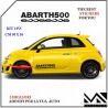 KIT 2 ADESIVI CON LOGO & SCRITTA ABARTH ESSEESSE PER PORTIERE FIAT 500 CENTIMETRI 50 X 10