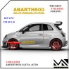 KIT 2 ADESIVI CON LOGO & SCRITTA ABARTH ESSEESSE PER PORTIERE FIAT 500 CENTIMETRI 50 X 10