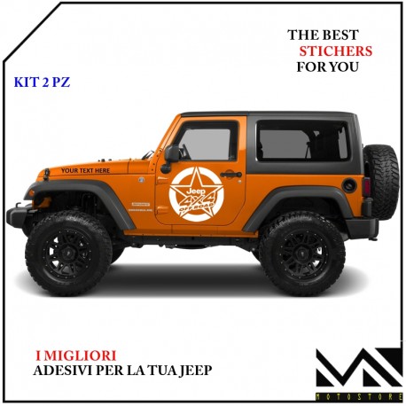 ADESIVI 48cm STELLA MILITARE stickers AUTO OFF ROAD JEEP FUORISTRADA 4X4