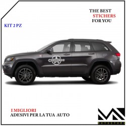 KIT ADESIVI 40cm STELLA stickers SCRITTA CHEROKEE OFF ROAD FUORISTRADA ARGENTO