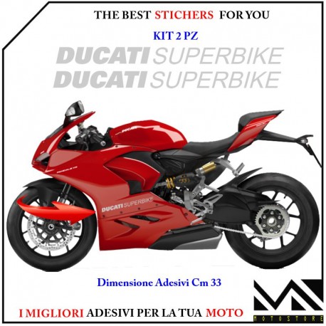 KIT ADESIVI "DUCATI SUPERBIKE" per DUCATI 899 1199 1299 PANIGALE COLORE ARGENTO