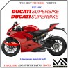 KIT ADESIVI "DUCATI SUPERBIKE" per DUCATI 899 1199 1299 PANIGALE COLORE ROSSO