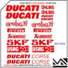 KIT 18 ADESIVI SPONSOR tecnici PER MOTO DUCATI MODELLO 3 COLORE ROSSO