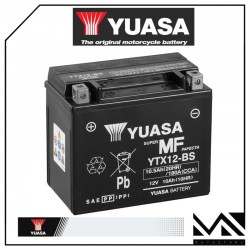 BATTERIA YUASA YTX12-BS (SIGILLATA CON ACIDO A CORREDO) 12V/10,5AH