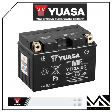 BATTERIA YUASA YT12A-BS (SIGILLATA CON ACIDO A CORREDO) 12V/10,5AH